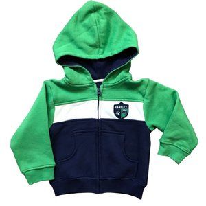 Kitestrings by Hartstrings Varsity Soccer Goal Applique Full Zip Hoodie Baby 18M